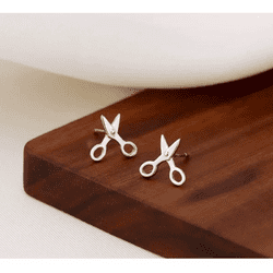 925 Sterling Silver Sewing Scissor Earrings