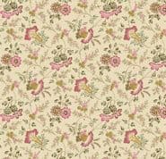 9267 - Holbrook - Makower UK - Pink on Cream Floral Vine - 1538_R - Cotton Fabric