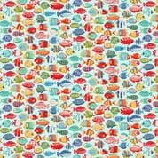 9288 - Deep Blue Sea - Makower UK - Fish Shoal Light Blue - 139_B2 - Cotton Fabric