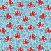 9291 - Deep Blue Sea - Makower UK - Octopus Light Blue - 140_B2 - Cotton Fabric