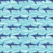 9293 - Deep Blue Sea - Makower UK - Sharks Light Blue - 141_B2 - Cotton Fabric