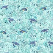 9298 - Deep Blue Sea - Makower UK - Turtles White - 143_W - Cotton Fabric