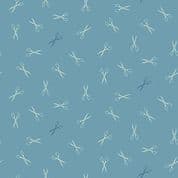 9324 - Sewing Bird - Edyta Sitar - Good Scissors Azure - 1612_B - Cotton Fabric