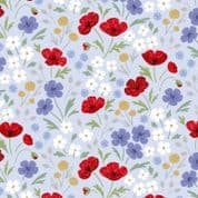 9342 - Forever Blooms - Lewis & Irene - Wild Blooms Pale Blue - CC61.2 - Cotton Fabric