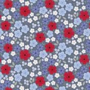 9345 - Forever Blooms - Lewis & Irene - Floral Palette Slate Grey - CC62.2 - Cotton Fabric