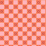 9369 - Friday Night - Makower UK - Grid on Peach - 1562_E - Cotton Fabric