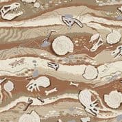 9387 - Prehistoric - Makower UK - Dinosaur Strata  Fossils Brown  - 164_Q - Cotton Fabric