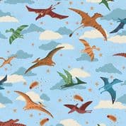 9389 - Prehistoric - Makower UK - Soar Flying Dinosaurs Light Blue - 165_B2 - Cotton Fabric