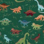 9391 - Prehistoric - Makower UK - Roam Dinosaurs  on Green - 166_G - Cotton Fabric