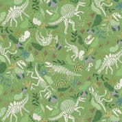 9393 - Prehistoric - Makower UK - Dinosaurs Fossils Foliage - 167_G - Cotton Fabric