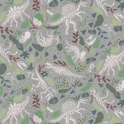 9394 - Prehistoric - Makower UK - Dinosaurs Fossils Foliage Grey - 167_S - Cotton Fabric