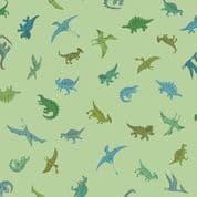 9397 - Prehistoric - Makower UK - Dinosaurs Pals on Green - 168_G - Cotton Fabric