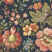 9408 - Farmer's Daughter - Edyta Sitar - Navy Large Floral - 10073_B - Cotton Fabric