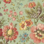 9409 - Farmer's Daughter - Edyta Sitar - Light Green Large Floral - 10073_G - Cotton Fabric