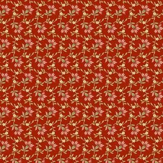 9422 - Farmer's Daughter - Edyta Sitar - Cinnamon Red Clover Floral - 10078_R - Cotton Fabric