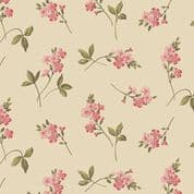 9444 - Farmer's Daughter - Edyta Sitar - Pink Floral on Cream - 10092_L - Cotton Fabric