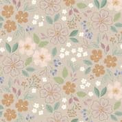 9476 - Sky Garden - Floral on Pale Taupe - Cassandra Connolly - CC56.2 - Cotton Fabric