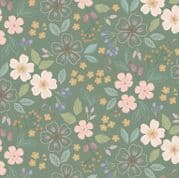 9477 - Sky Garden - Floral on Green Grey - Cassandra Connolly - CC56.3 - Cotton Fabric