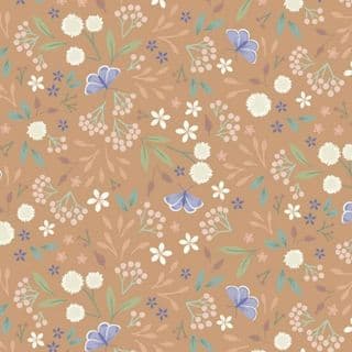 9479 - Sky Garden - Floral  Odyssey Light Burnt Sienna - Cassandra Connolly - CC57.2 - Cotton Fabric