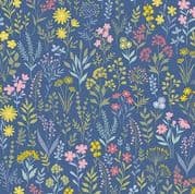 9490 - Petite Fleur - Meadow on Blue - Ditzy Floral - 180_B - Cotton Fabric