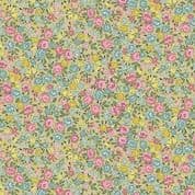 9494 - Petite Fleur - Rose - Pink Yellow  on Green - Ditzy Floral - 181_G - Cotton Fabric