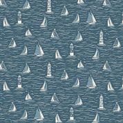 9522 - Driftwood - Sailing - Boats on Blue - 172_B - Cotton Fabric