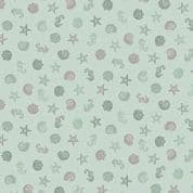 9530 - Driftwood - Sea Life - Beige Shells Starfish Seahorse on Sea Green - 175_G - Cotton Fabric