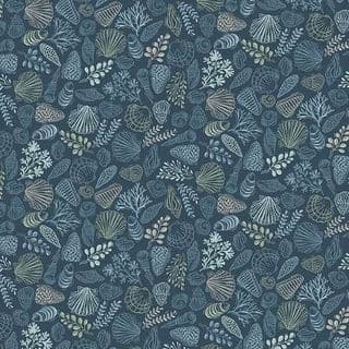 9532 - Driftwood - Shells - Dark Blue - 176_B - Cotton Fabric