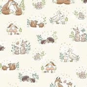 9549 - Little Ones - Hugs - Nursery Little Animals on Cream - 189_Q - Cotton Fabric