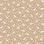 9562 - Little Ones - Deer - Cream on Light Brown - 193_V - Cotton Fabric