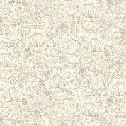9565 - Little Ones - Etched - Brown Animal Outlines on Cream - 194_V - Cotton Fabric