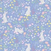 9569 - Dear Spring Chasing Tails - Bunnies on Blue - Cassandra Connolly - CC66.2 - Cotton Fabric