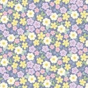 9576 - Dear Spring - Primrose Prairie - Dusky Dk Blue - Cassandra Connolly - CC68.3 - Cotton Fabric