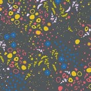 9610 - Sun Print 2026 - Equanimity on dark Charcoal - Makower UK - 10048_K - Cotton Fabric