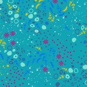 9614 - Sun Print 2026 - Equanimity on Pond Teal - Makower UK - 10048_T - Cotton Fabric