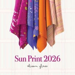 9620 - Sun Print 2026 - Ledger on Tangerine/Peach - Makower UK - 10049_O - Cotton Fabric