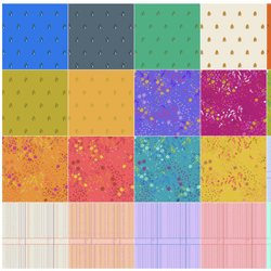 9620 - Sun Print 2026 - Ledger on Tangerine/Peach - Makower UK - 10049_O - Cotton Fabric