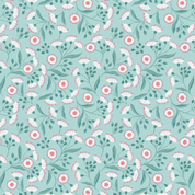 9632 - Botanical Oasis - Tropical Flower on Blue - Lewis & Irene - A984B - Cotton Fabric