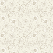 9637 - Botanical Oasis - Passion Flower on Cream - Lewis & Irene - A986A - Cotton Fabric