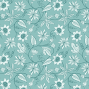 9639 - Botanical Oasis - Passion Flower on Blue - Lewis & Irene - A986C - Cotton Fabric