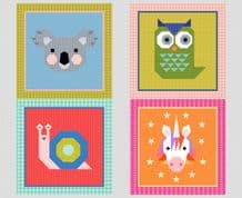 9640 - Animal Alphabet - 4 x 17.5" square panels - Lewis & Irene - A967 - Cotton Fabric