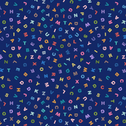 9649 - Animal Alphabet - Letters on Dark Blue - Lewis & Irene - A972C - Cotton Fabric