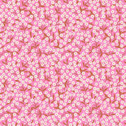 9658 - Boho Blooms - Bright Pink Flower Sprigs - Lewis & Irene - L14B - Cotton Fabric