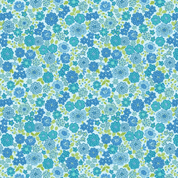 9665 - Boho Blooms - Boho Blooms Terrific Turquoise - Lewis & Irene - L16C - Cotton Fabric