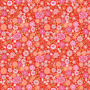 9668 - Boho Blooms - Boho Blooms on Summer Red - Lewis & Irene - L16F - Cotton Fabric