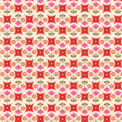 9672 - Boho Blooms - Red Flower Circles - Lewis & Irene - L18A - Cotton Fabric