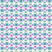 9673 - Boho Blooms - Blue Flower Circles - Lewis & Irene - L18B - Cotton Fabric