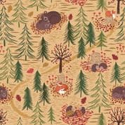A Winter Nap - 7879 - Winters Nap on Dark Honey - Lewis & Irene A560.3 - Cotton Fabric