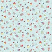 Afternoon Tea - 9138 - Makower UK - Cupcake Confetti on Blue - 093_B - Cotton Fabric