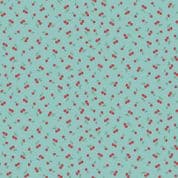 Afternoon Tea - 9143 - Makower UK - Cherry Crush on Teal - 094_T - Cotton Fabric